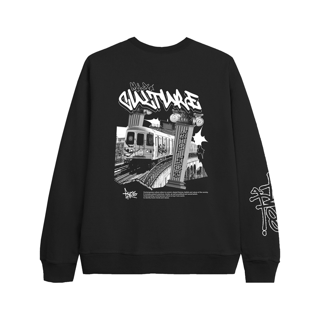 Jual Russ Sweater Crewneck Pria Mixculture Black Shopee Indonesia