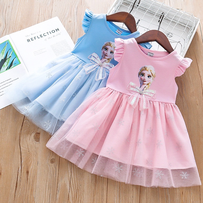 Jual Haasya Kids 1-7 Tahun Gaun putri Elsa gadis baru baju bayi