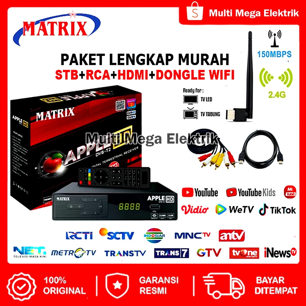 Jual [COD] SET TOP BOX TV DIGITAL MATRIX APPLE DVBT2 / STB MATRIX / STB