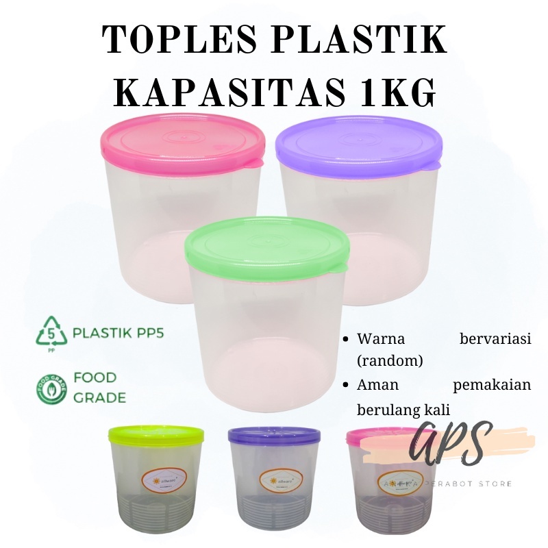 Jual Aps B313 Toples Plastik 1kg Toples Kue Kering Toples Penyimpanan Makanan Toples 1951