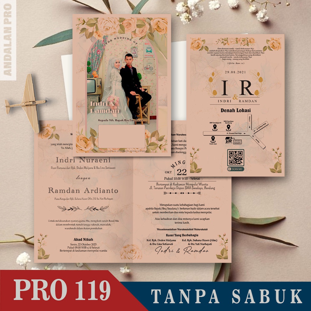 Jual Kode Toko: S10 - 50 Desain Undangan Lipat 2 Pakai Foto Sendiri ...