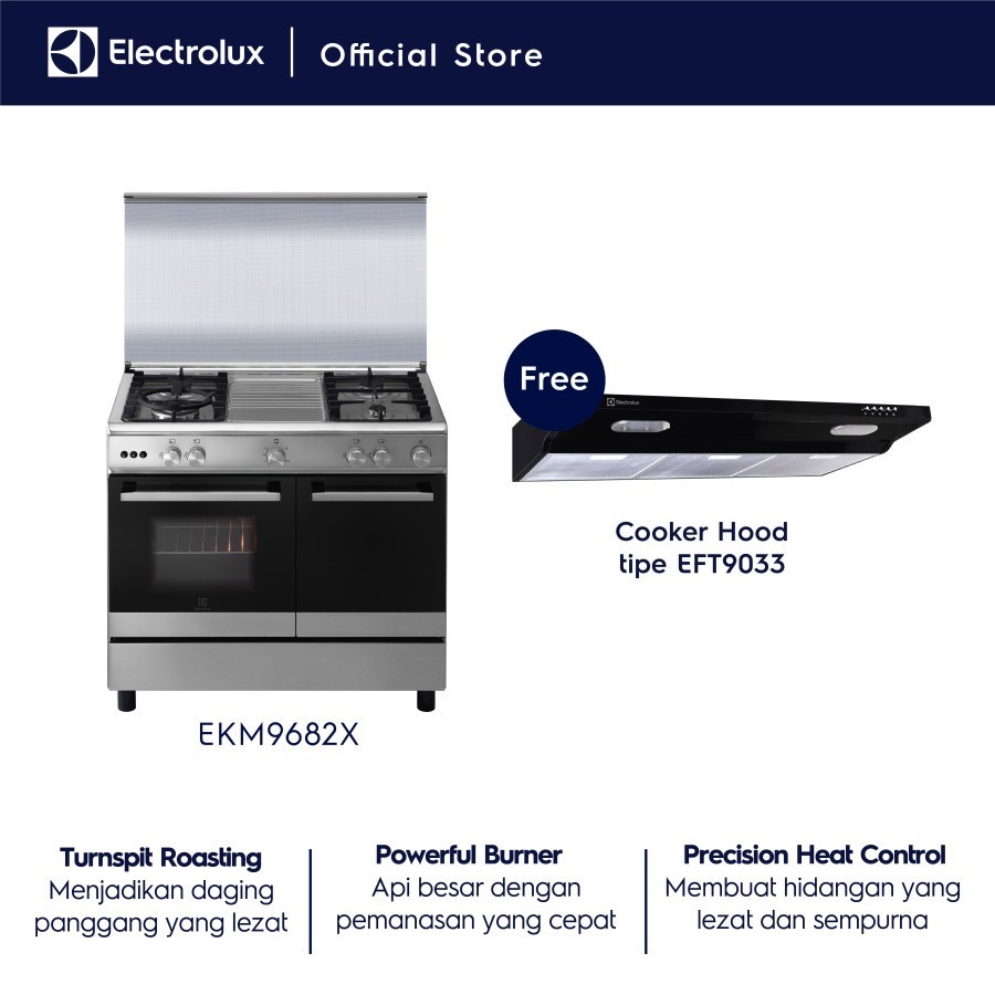 Jual ELECTROLUX EKM X KOMPOR OVEN GAS FREESTANDING COOKER TUNGKU Shopee Indonesia