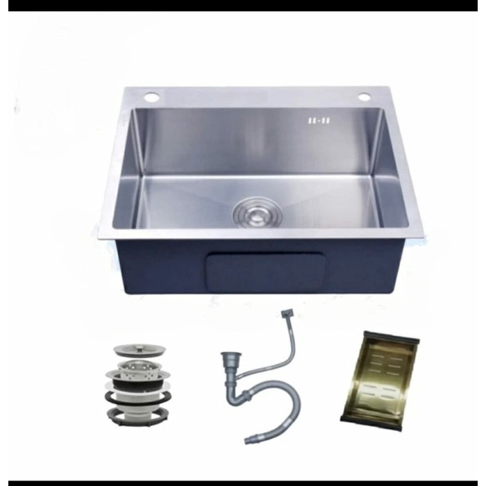 Bak cuci Piring stainless 304 tebal 1lubang -Kitchen sink set 60x45cm - BODY BCP STANLS