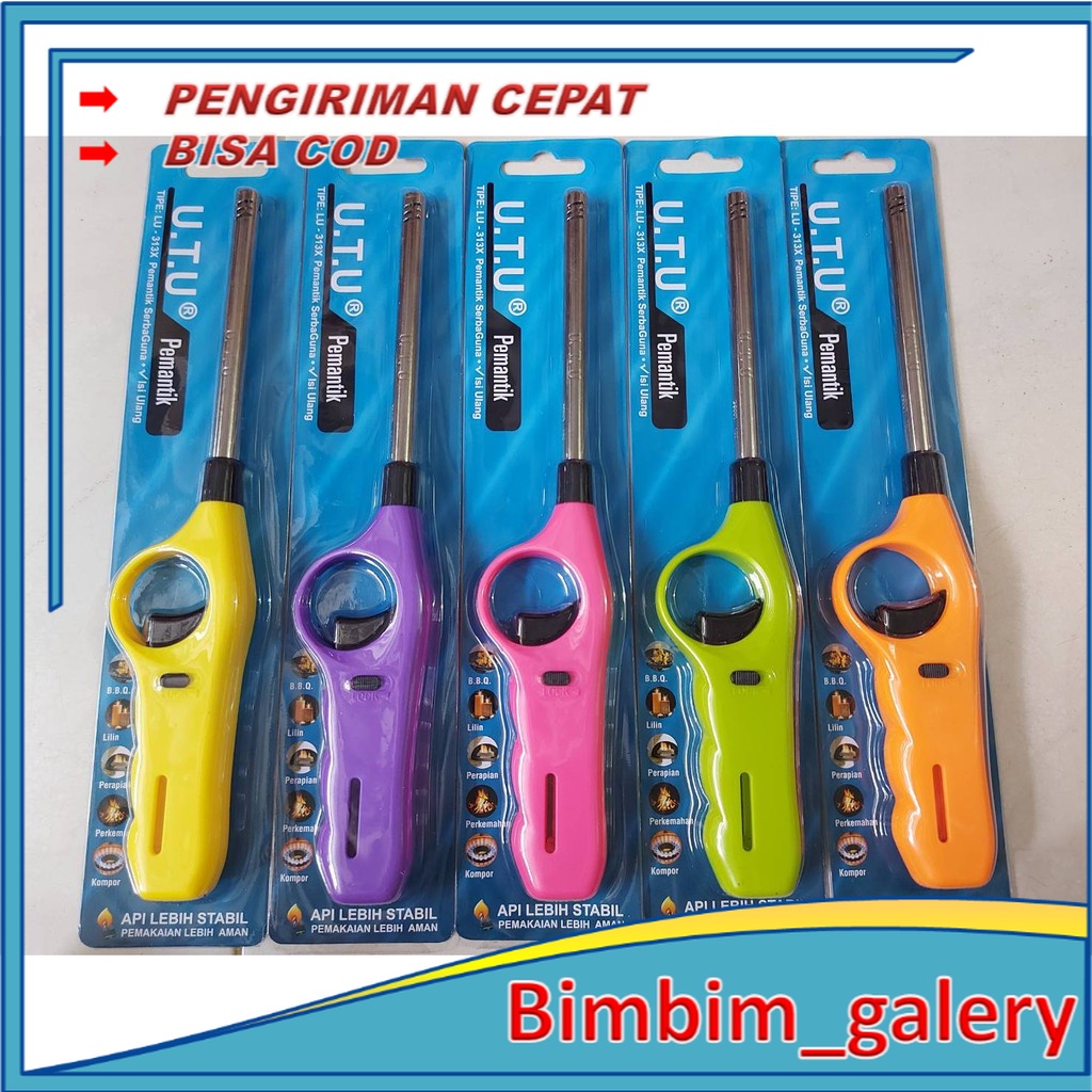 Jual BIMBIM Pematik Gas UTU -Korek Api Kompor-Korek Gas Panjang-Lighter ...