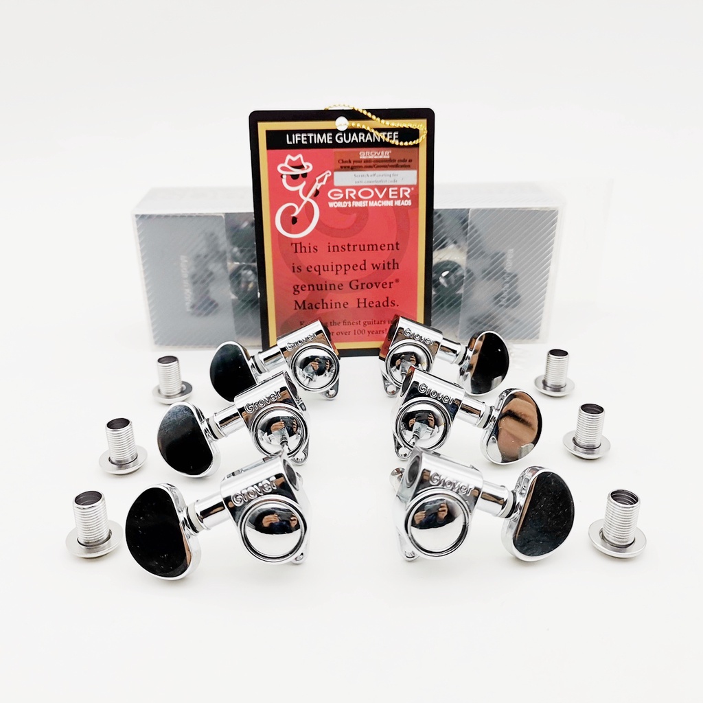 Jual 1set 3r+3l Chrome Silver Tuning Pegs Mesin Gitar Listrik Kepala Tuner Gitar (Dengan Kemasan