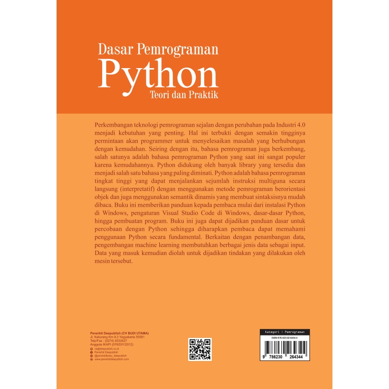 Jual Buku Dasar Pemrograman Python Teori dan Praktik - BUKU TEKNIK ...