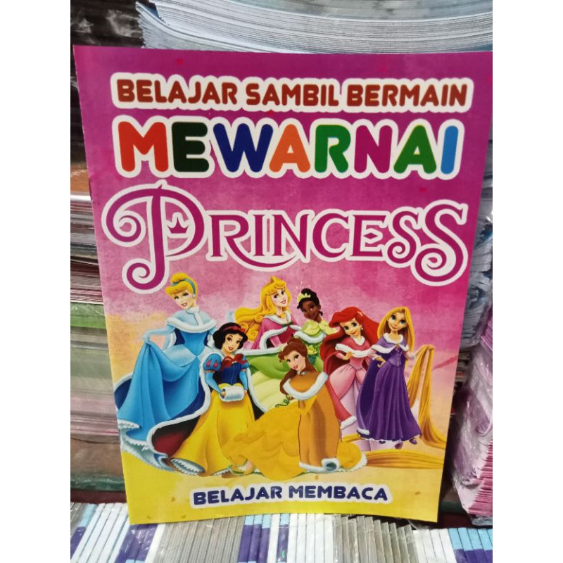 Jual Buku Anak Belajar Membaca Sambil Mewarnai Princess | Shopee Indonesia
