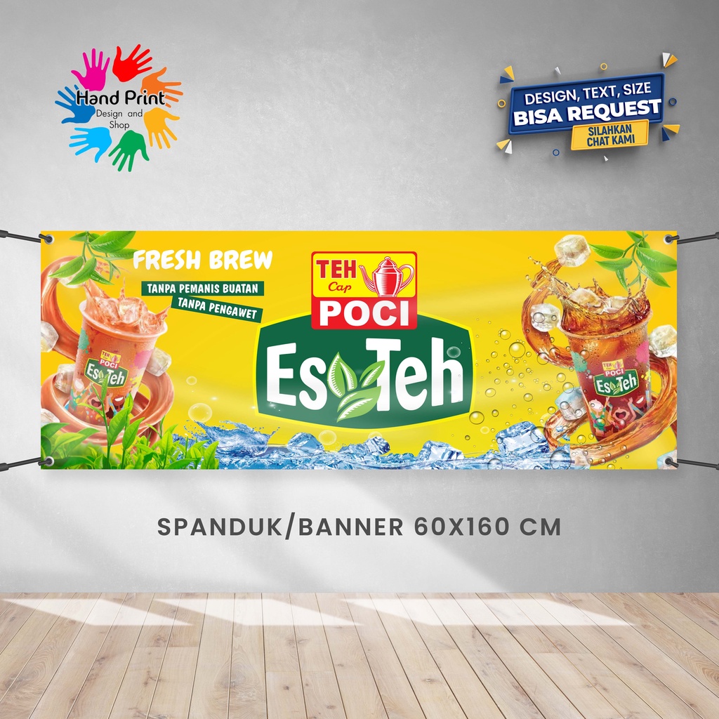 Jual Spanduk Banner Es Teh Poci Es Teh Minuman Segar Ukuran 160x60 Cm Outdoor Murah Berkualitas 5395