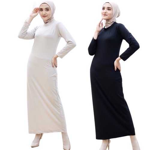 Jual Gamis Manset Wanita Lengan Panjang Spandek Soft Inner Dress