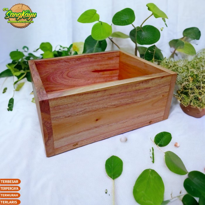 Jual Kotak kayu 30x20x15cm kotak penyimpanan kotak parcel nampan wood ...