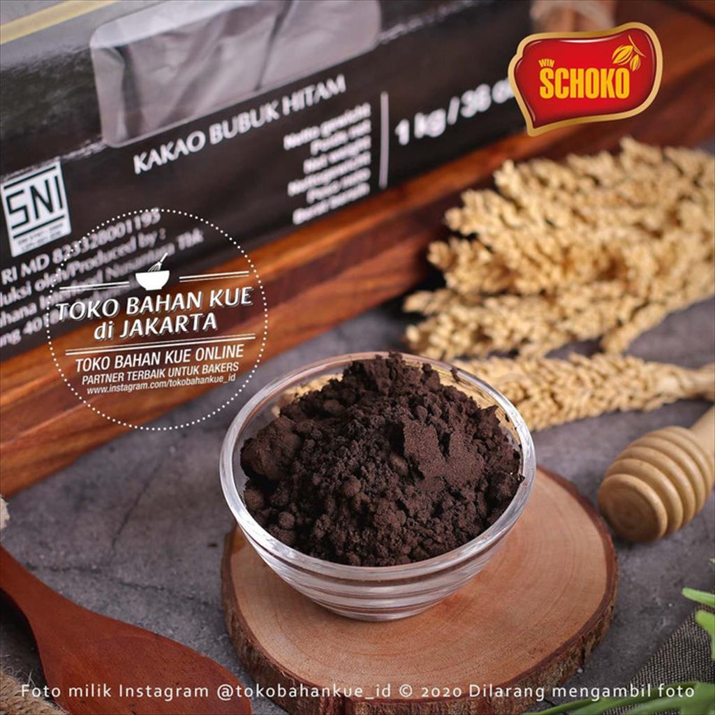 Jual Schoko Cocoa Powder JET BLACK 10/12 250gr Noir Coklat Bubuk Hitam