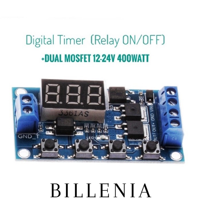 Jual Digital Timer Delay Control Switch ON OFF Mosfet 12-24V DC 400watt ...