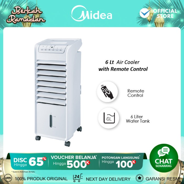 Jual Midea Air Cooler 6.0 Liter AC100-A - Remote Control - Timer 7 jam ...