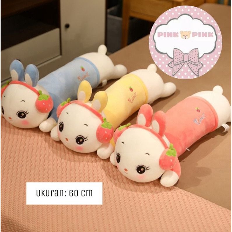 Jual Guling Rabbit Bunny Pakai Bando Strawberry Ukuran 50cm bahan halus ...