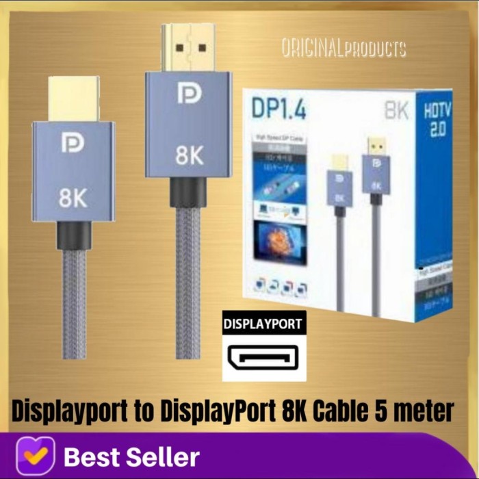 Jual Kabel display port to displayport 8K ke dp 1.4 converter 5M LCD ...
