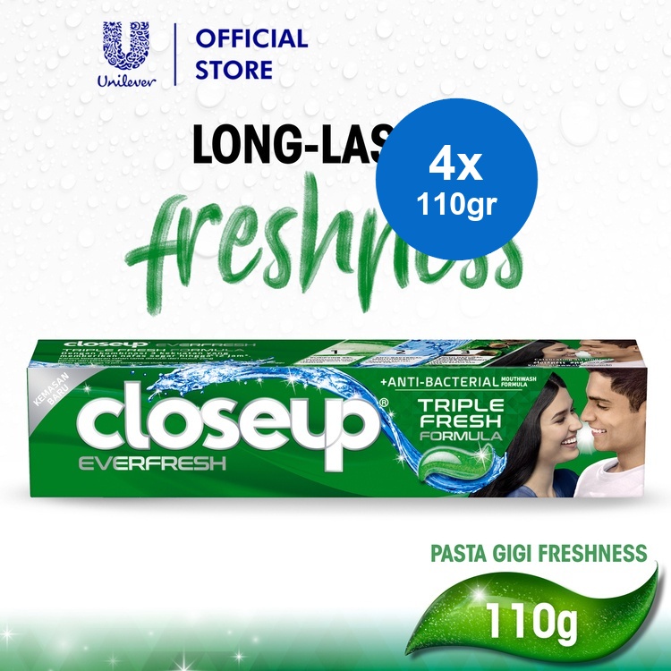 Jual Closeup Triple Fresh Pasta Gigi Menthol Antibacterial 4 x 110g ...
