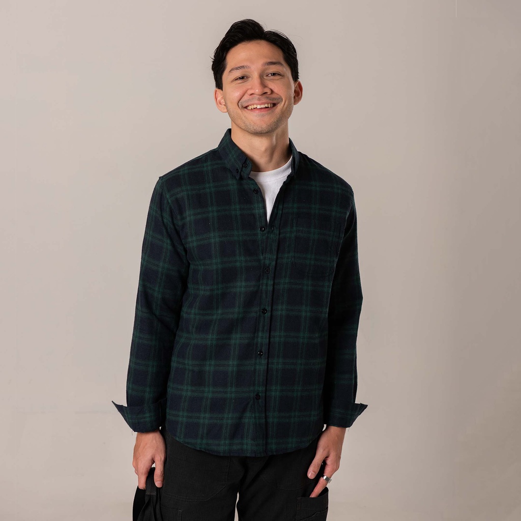 Jual Kemeja Flanel Pria WOODCUTTER Indiana Green Flannel Shirt Lengan ...