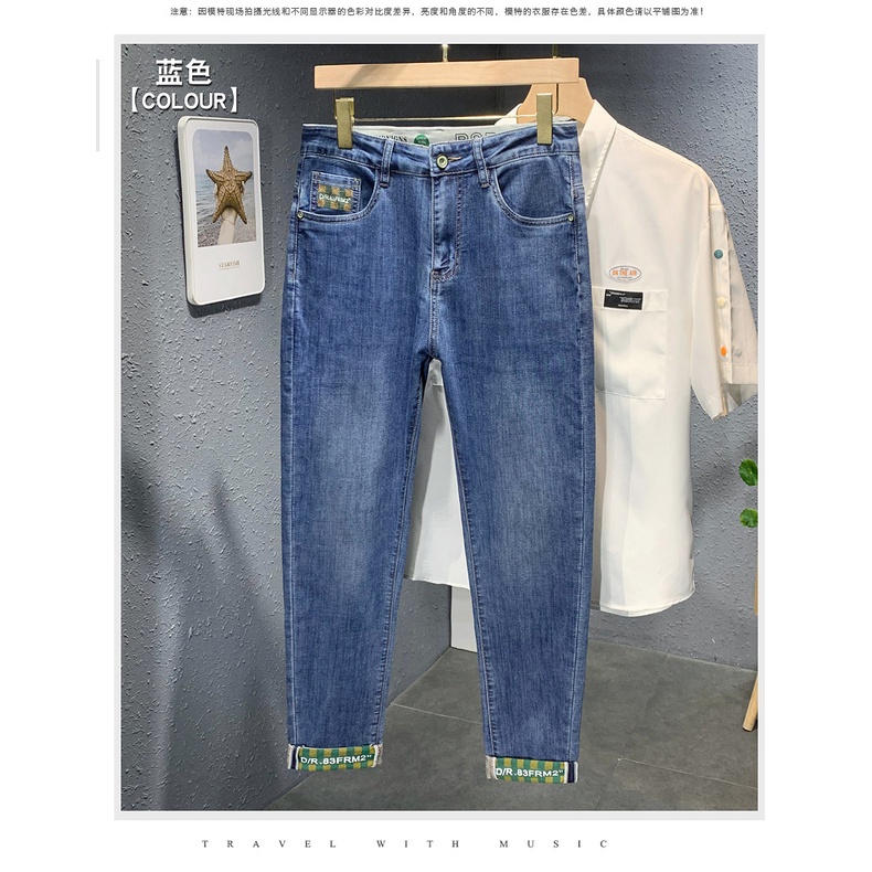 Celana Jeans panjang Pria dewasa variasi Cuffing lipat bawah Collor import  new fashion