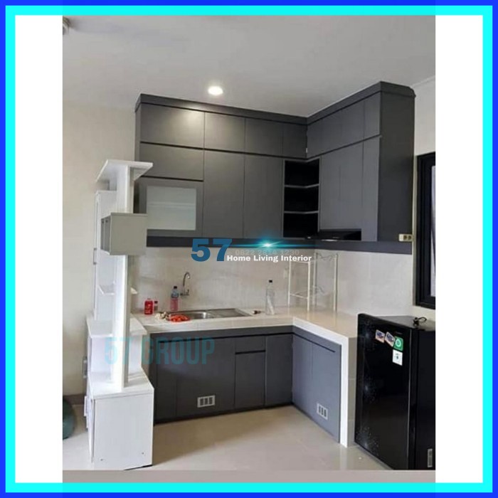 Jual Kitchen Set Abu Minimalis Bahan Multiplek Hpl Free Desain Dan Ukur