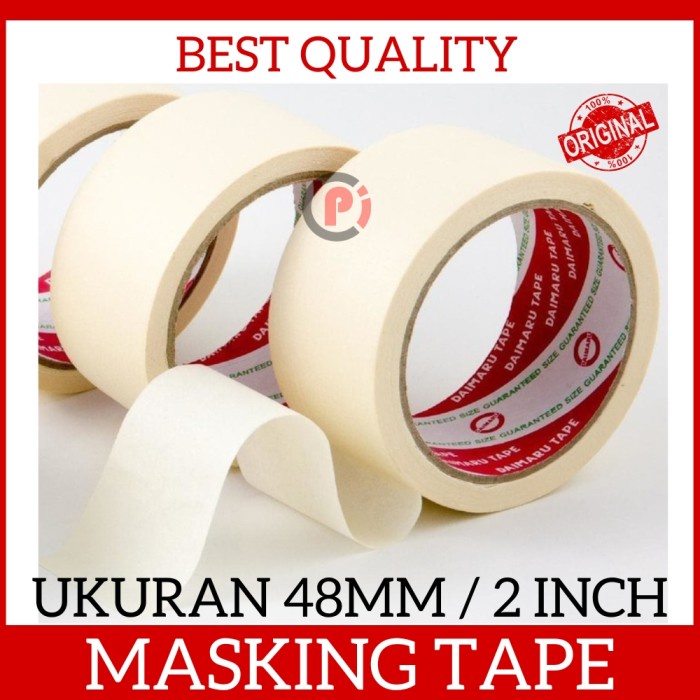 Jual Masking Tape Ukuran Lebar 48mm 2 Inch Lakban Kertas U Cat Dll