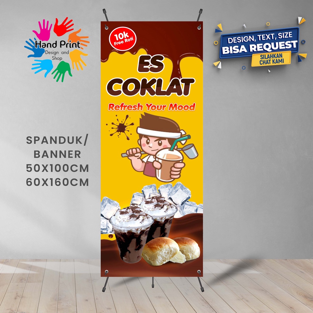 Jual Spanduk Banner Es Coklat Cocol Roti Gratis Memesan Desain | Shopee ...