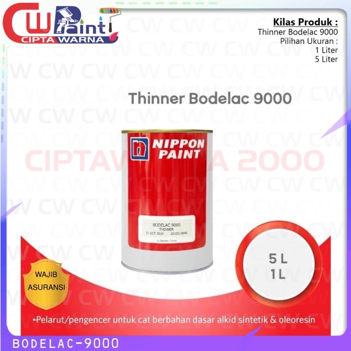 Jual Thinner Bodelac 9000 Pelarut Alkyd Nippon Paint Non - 1L 5L ...