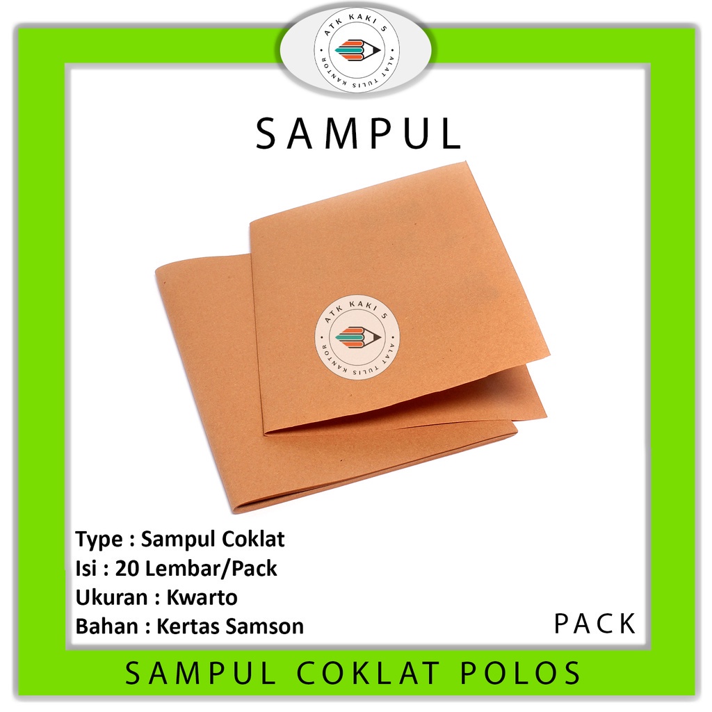 Jual Sampul Buku Coklat Polos Ukuran Kwarto Isi 20 Lembar Pack