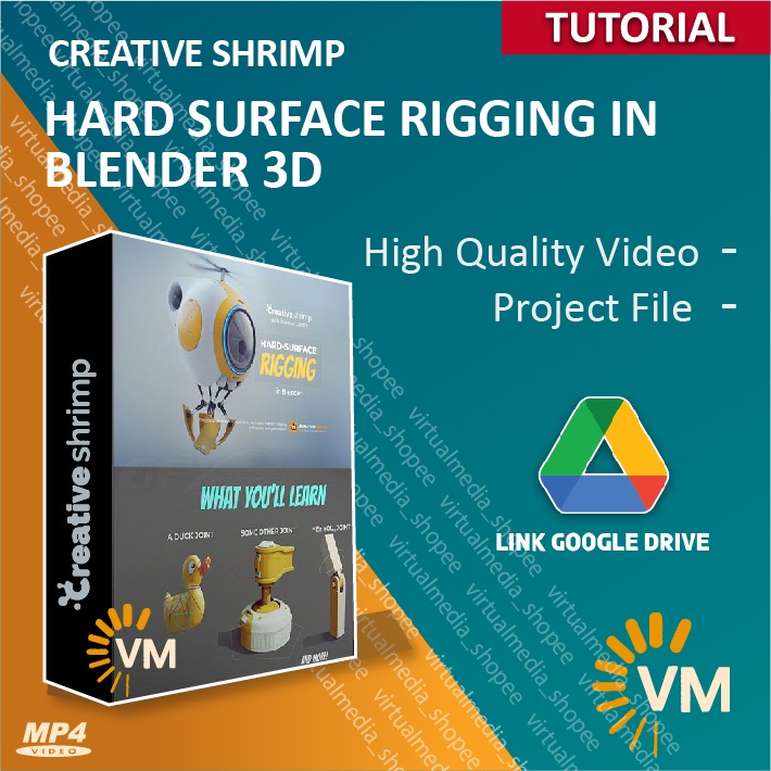 Jual CREATIVE SHRIMP HARD SURFACE RIGGING IN BLENDER DVD TUTORIAL HARD SURFACE RIGING DI