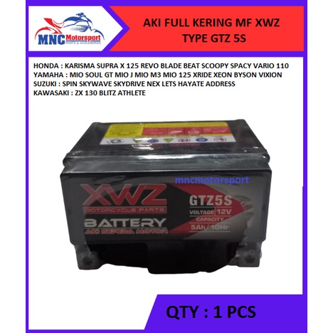 Jual AKI BATTERY FULL KERING XWZ KODE 5S ZX 130 BLITZ ATHLETE