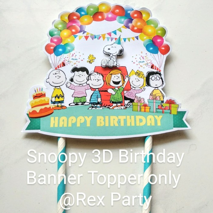Jual Topper Kue Snoopy/Snoopy Cake Topper/Snoopy 3D Birthday Topper