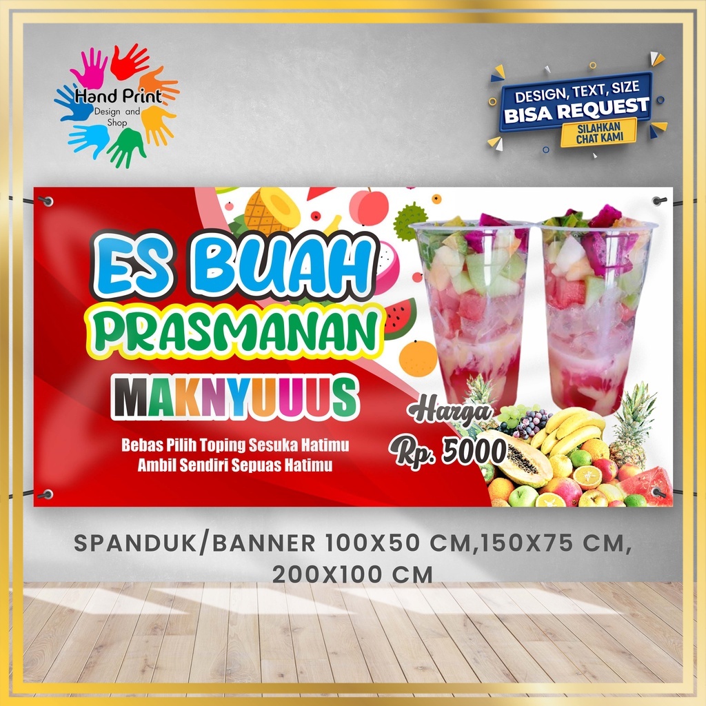 Jual SPANDUK / BANNER Es Buah Sop Buah Maknyus Bisa Request Desain ...