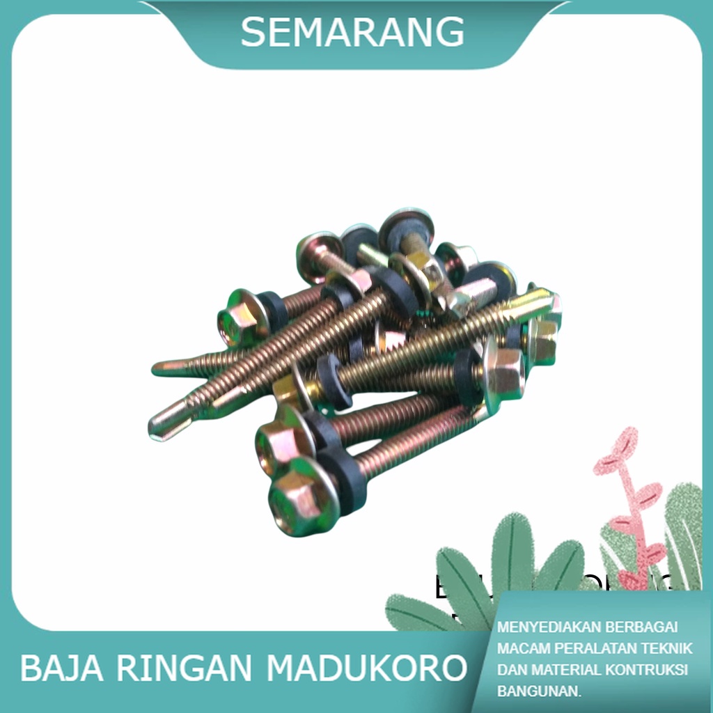 Jual BAUT ROOFING M5 x 45 (5cm) ROFING ROPING BAUT GALVALUM | Shopee ...