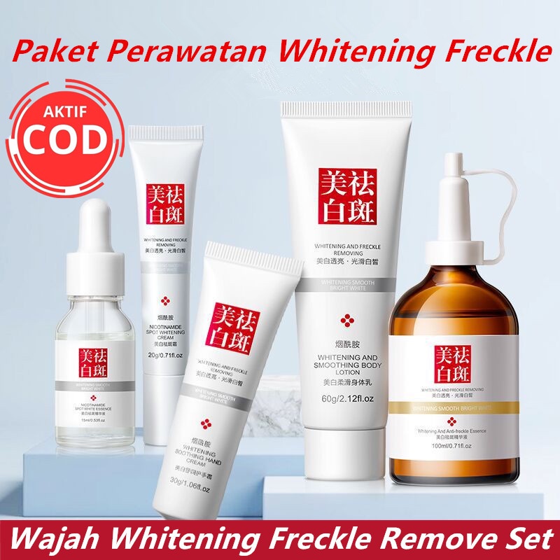 Jual 5Pcs/Set Wajah Whitening Freckle Cream Paket -Whitening Serum ...