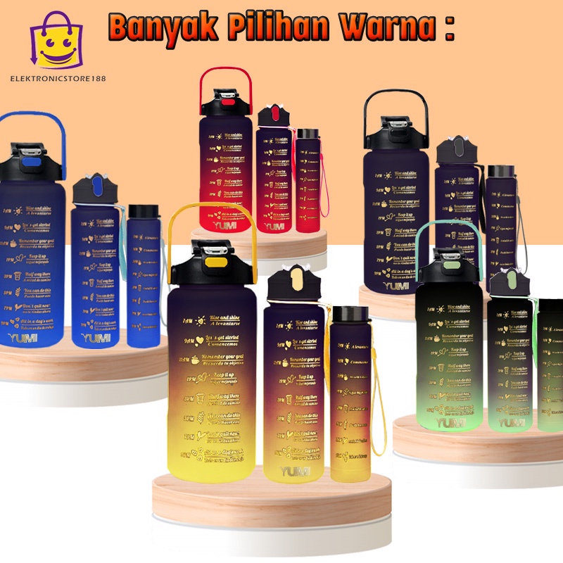 Jual (E.S) Botol Minum Botol Viral Gradasi Beranak 3 in 1 2000mL+900ml ...