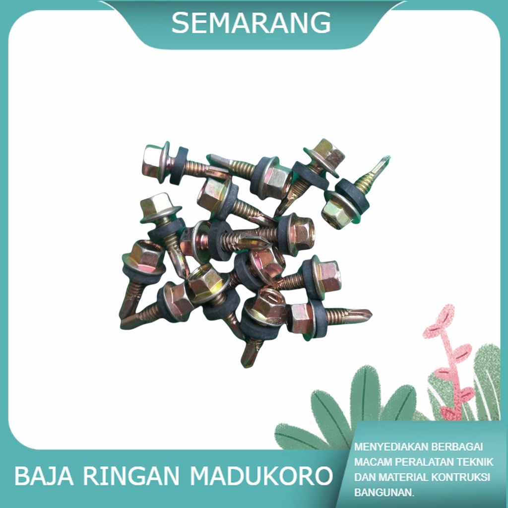 Jual BAUT ROOFING BAJA RINGAN M5 x 20 LION ROFING ROPING BAUT GALVALUM ...