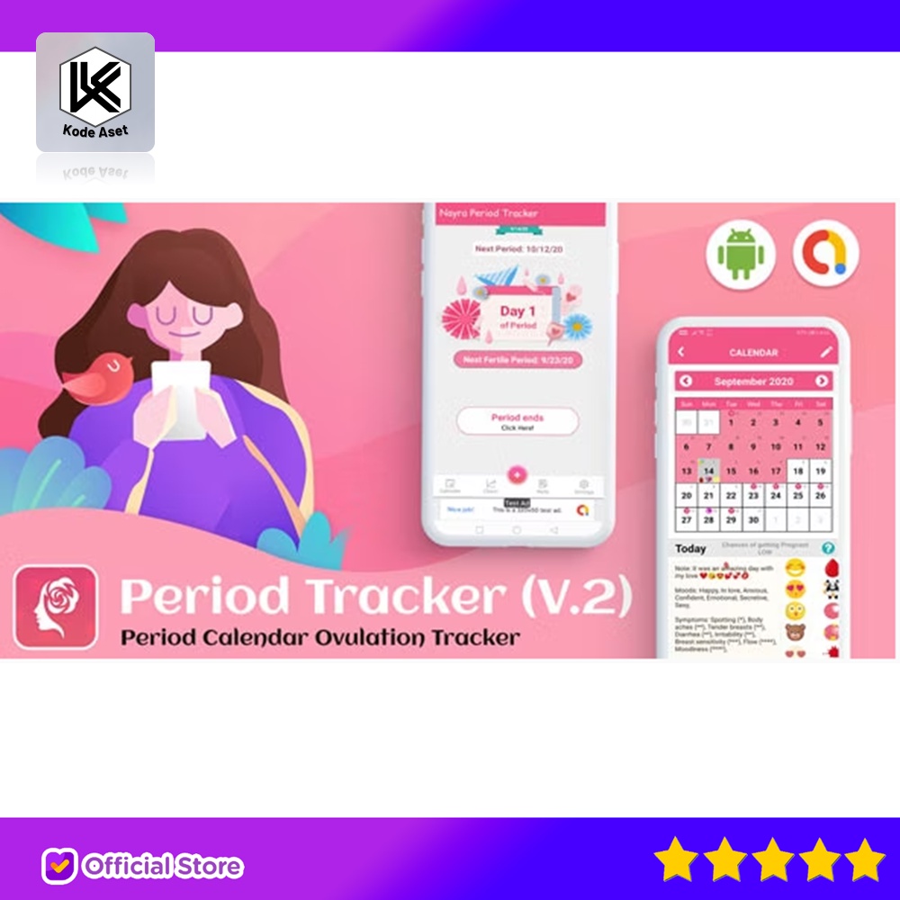 Jual SOURCE CODE APLIKASI ANDROID PERIOD TRACKER FOR WOMEN PERIOD