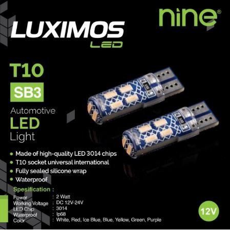 Jual LAMPU SEN MOTOR LED SEIN SENJA PLAT NOMOR T10 SB3 LUXIMOS 12V DC ...