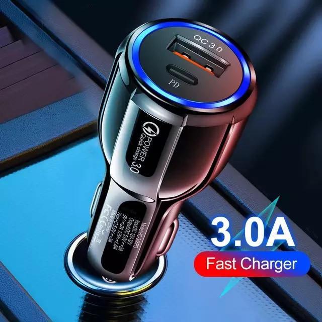 Jual Casan Mobil USB Type C Fast Charging Car Charger 3.0A Casan Mobil ...