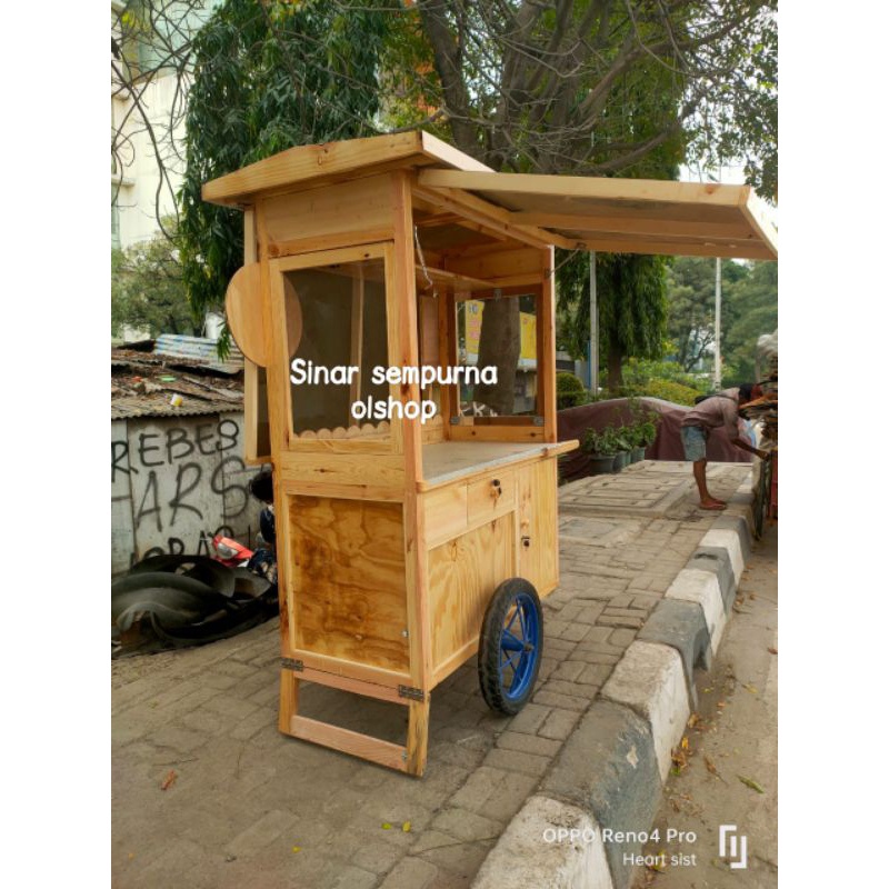 Jual Gerobak Jualan Kayu Jati Belanda Shopee Indonesia