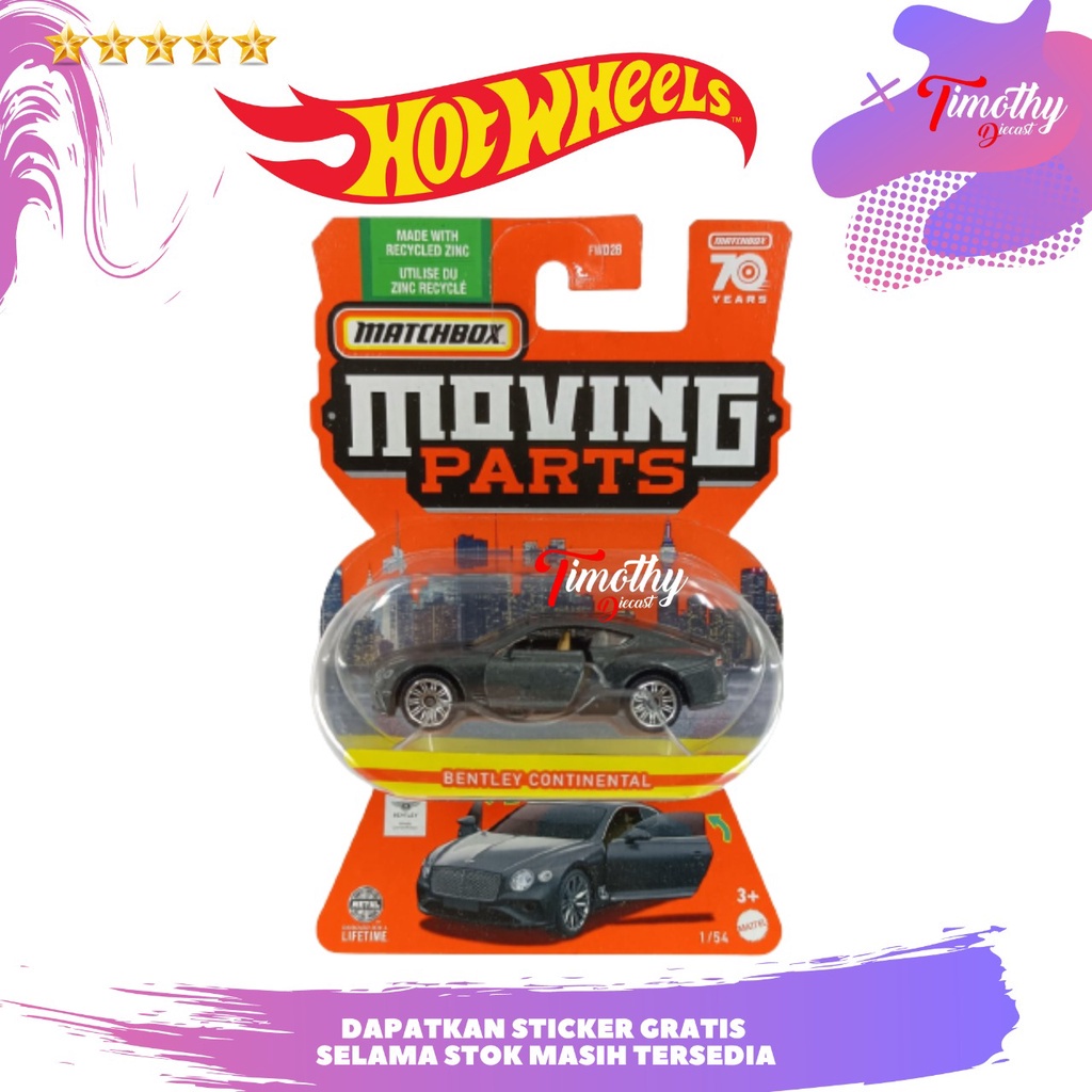 Matchbox Moving Parts Bentley Continental 2023 - Édition 70 Ans - Neuf