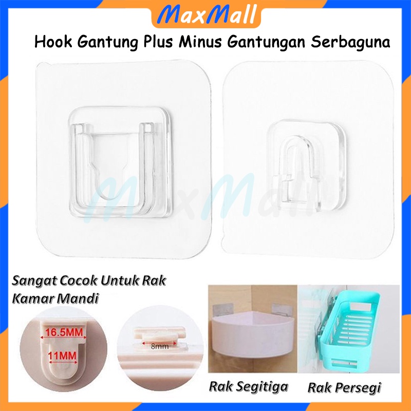Jual Gantungan Tempel Socket Hook Gantung Plus Minus 1 Pasang Gantungan ...