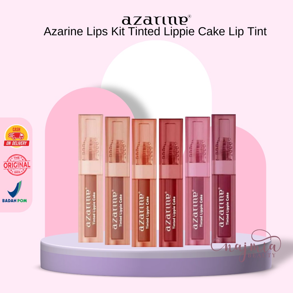 Jual NAJMIA Azarine Lips Kit Tinted Lippie Cake Lip Tint ala Korea