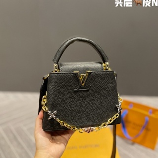 Louis Vuitton Capucines Mini Handbag Taurillon Leather Blue M59438