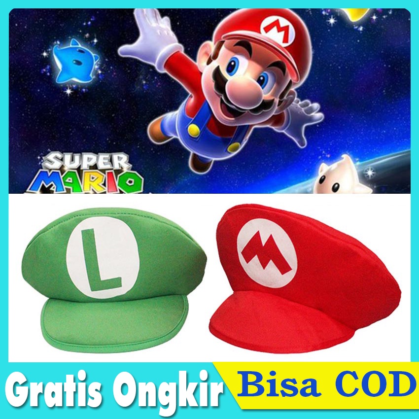 Jual Topi Anime Super Mario Hat Cap Luigi Bros M L Letter Printed ...