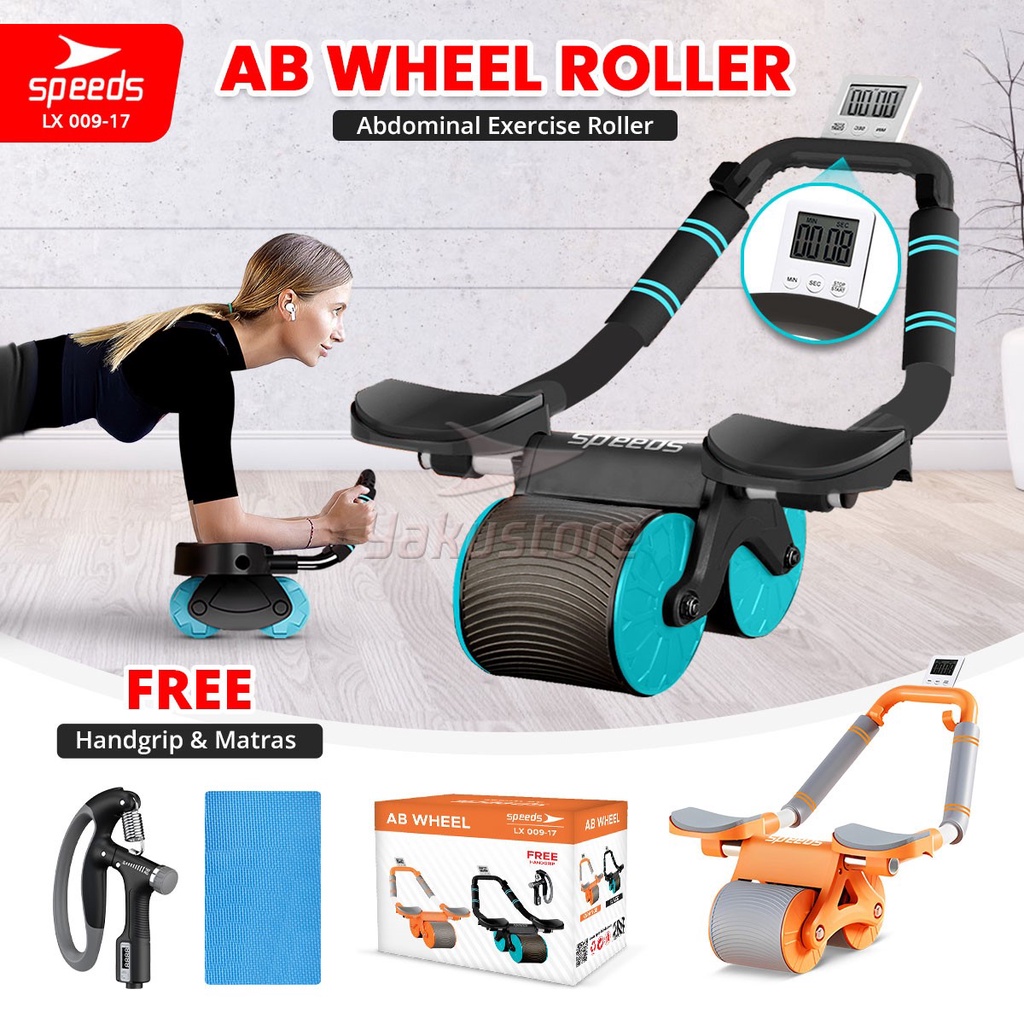 Jual SPEEDS Ab Roller Ab Wheel Automatic Rebound Fitness Alat Gym ...