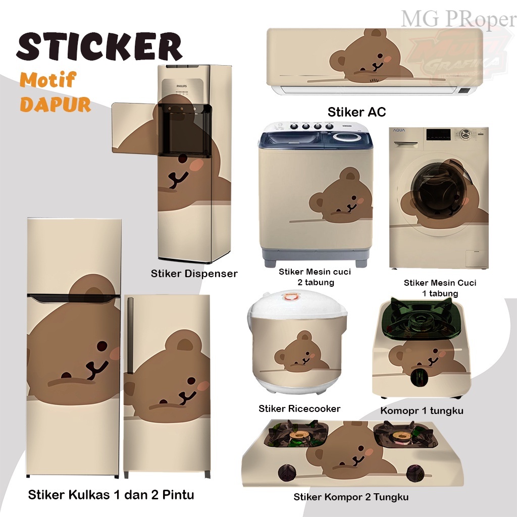 Jual Paket Sticker Kulkas 1 Pintu/Kulkas 2 Pintu/Kompor/Mesin Cuci ...