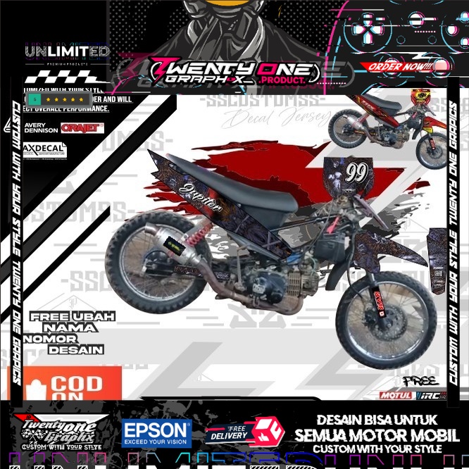 Jual Rbt decal rbt jupiterz-jul art karc⭐JUPITER VEGA NEW motor trail ...