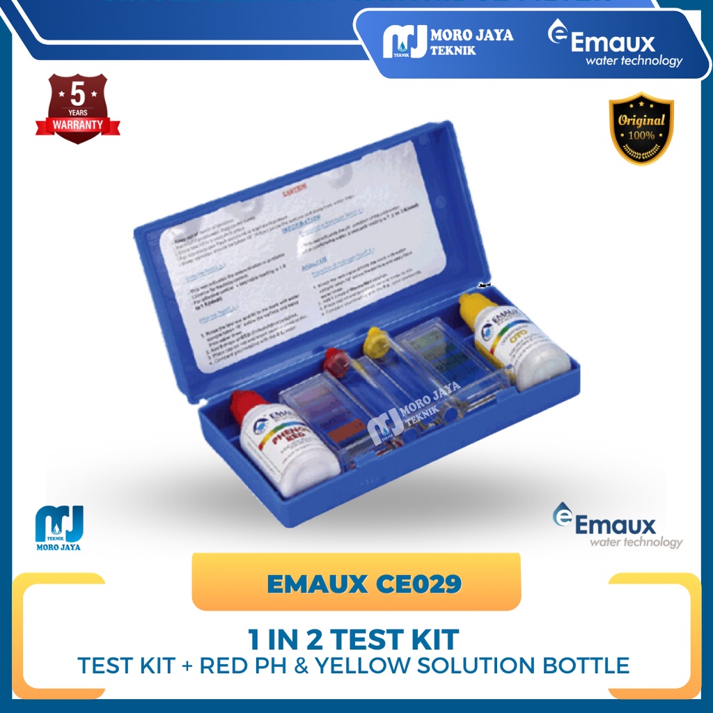 Jual ALAT TEST KIT pH DAN Cl KOLAM RENANG pH AND CHLORINE EMAUX CE029