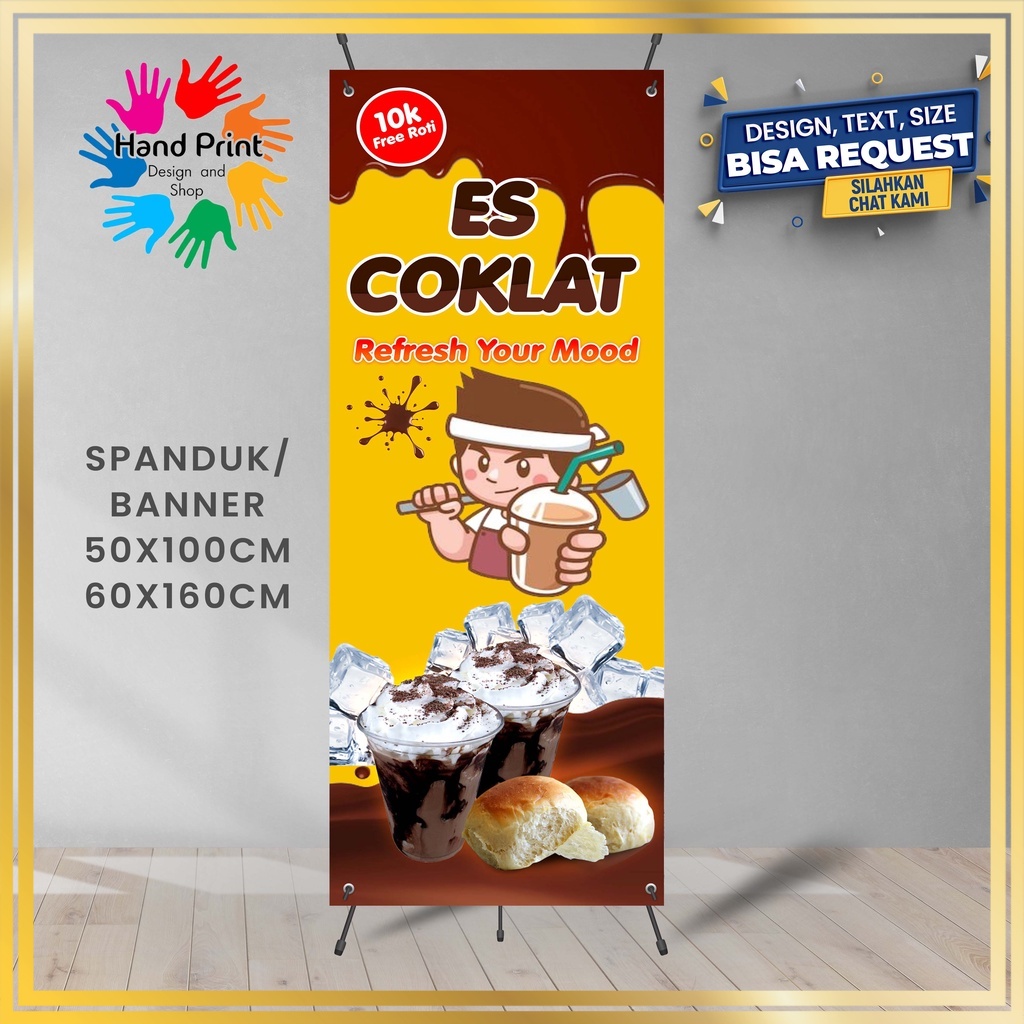 Jual SPANDUK / BANNER Es Coklat Cocol Roti Bisa Request Desain | Shopee