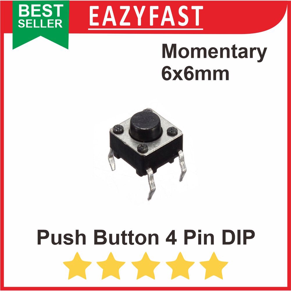 Jual Tactile Push Button PB 4 Pin Kaki Momentary Micro Saklar Switch ...